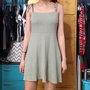 Forever 21 Ribbed Self-Tie Skater Mini Dress